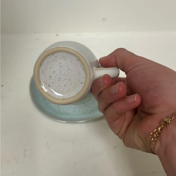 Blue Ceramic Cup and Saucer Set - Picture 2 of 3